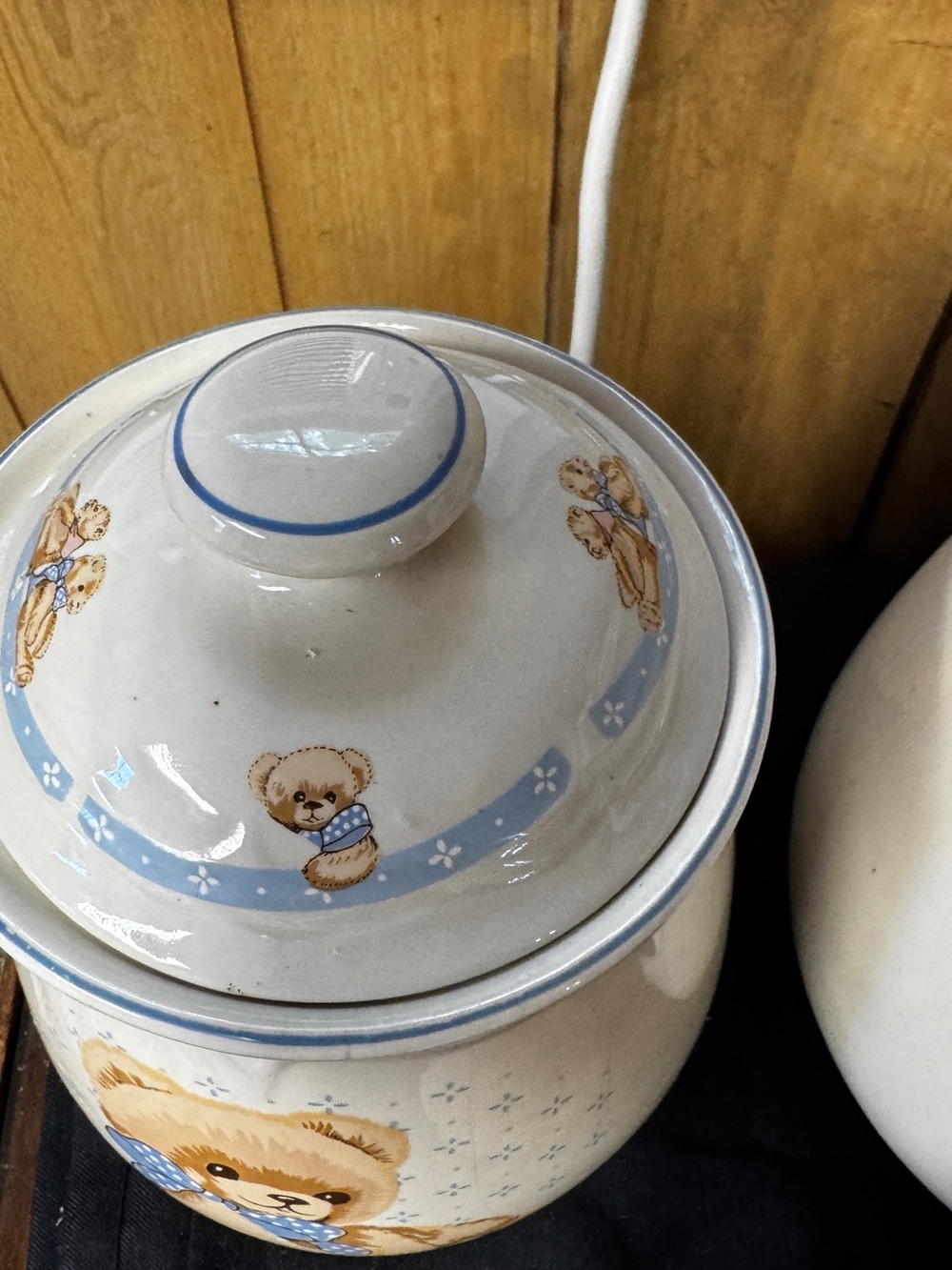 Teddy Bear Ceramic Jars and Mugs Set with Blue Accents - Picture 9 of 12